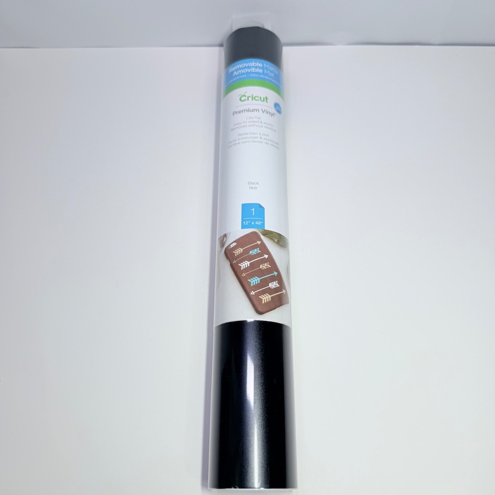 Cricut Premium Vinyl Removable Matte Black 12 x 48 Inch Roll Crafting Supply
